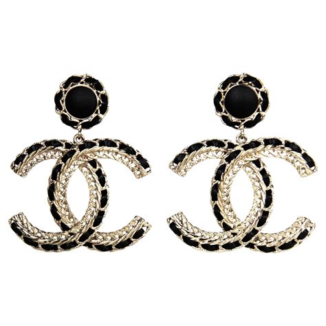 single chanel earring|large chanel inspired earrings.